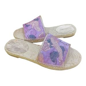 Johnny Was Lilac Purple Espadrille Shoes with Brocade Design 7